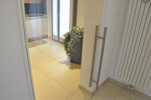 I02-Porta in vetro con maniglione inox